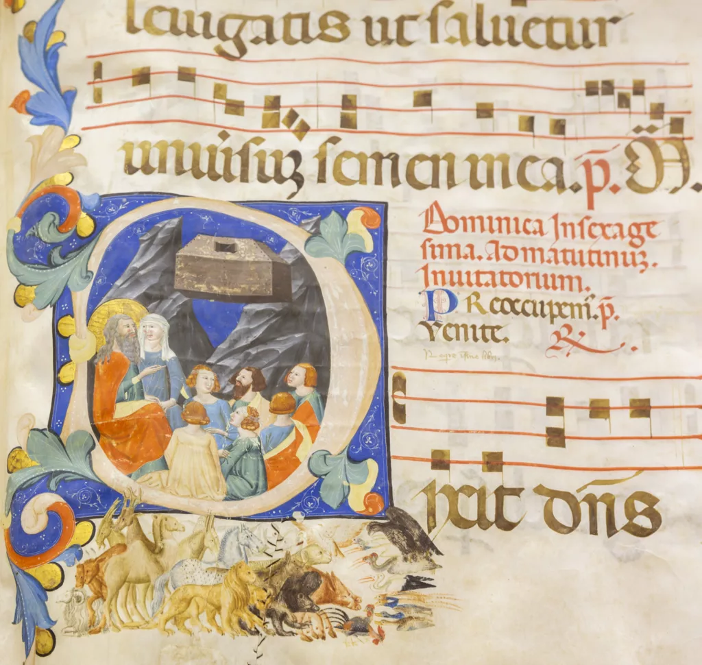 Maestro di Eufrasia dei Lanfranchi, Uscita dall’arca dopo il diluvio, prima metà del XIV secolo