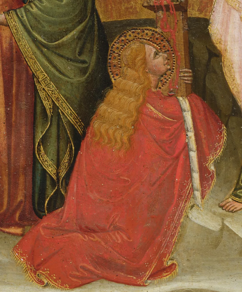 Giovanni di Pietro da Napoli (?), Maddalena, particolare della Crocifissione e Annunciazione, inizio del XV sec.