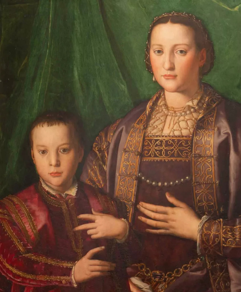 Agnolo Bronzino, Ritratto di Eleonora di Toledo con il figlio Francesco, 1550 circa