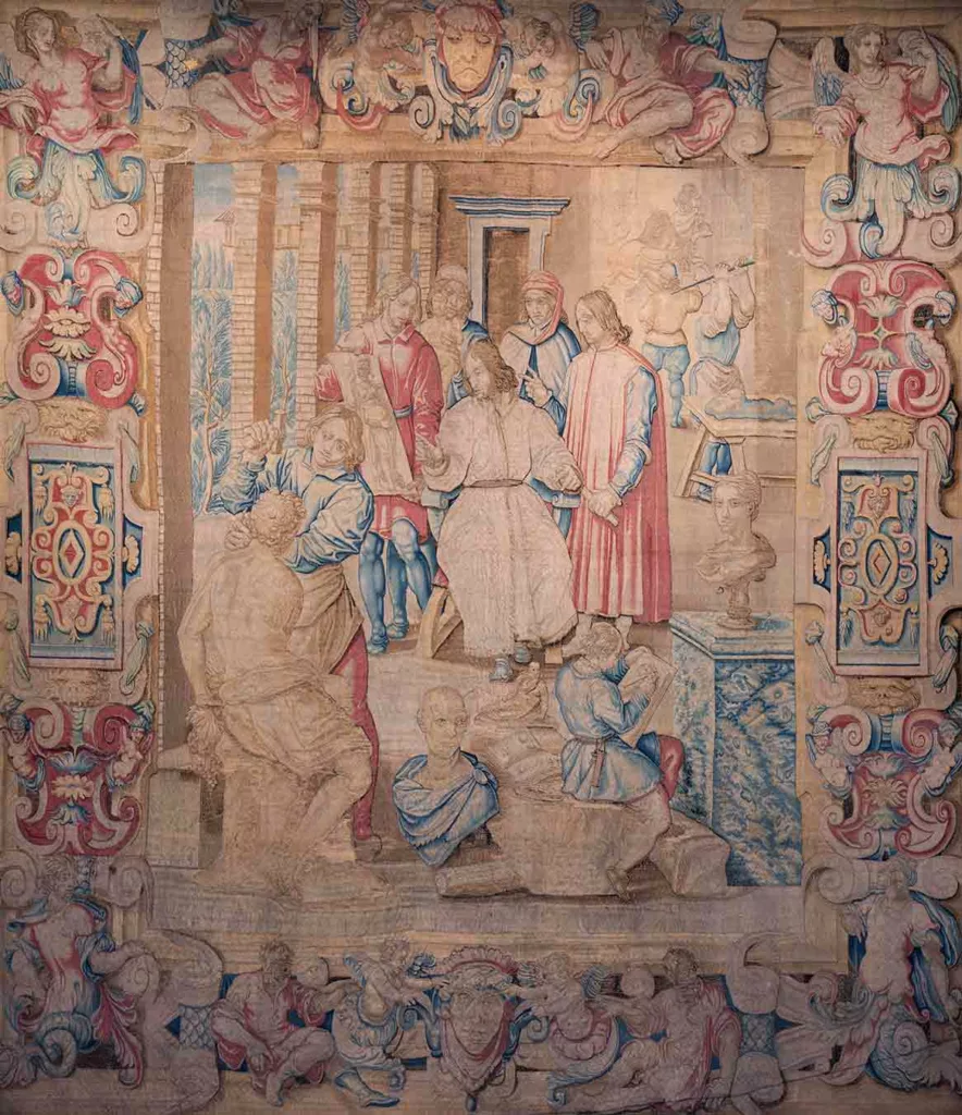Giovanni Stradano e Benedetto di Michele Squilli, Lorenzo il Magnifico incoraggia le arti, 1570-1571